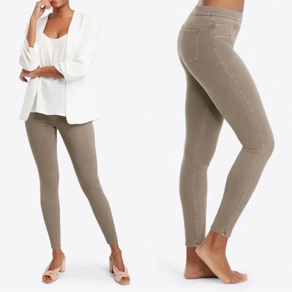 SPANX Earthy Taupe Neutral Jean-ish Jeanish Twill Shaping Legging